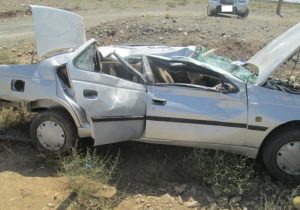 ١١ مصدوم بر اثر واژگونی خودرو در محور خفر-جهرم