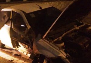 6 مجروح در برخورد دو خودرو دنا در لامرد