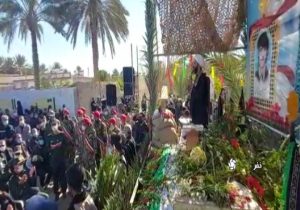 وداع با پیکر شهید دوران دفاع مقدس در شهرستان خفر