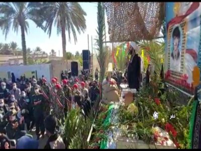 وداع با پیکر شهید دوران دفاع مقدس در شهرستان خفر