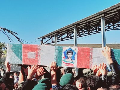 تشییع پیکر شهید حبیب اله حقیقی در مبارک آباد شهرستان قیروکارزین