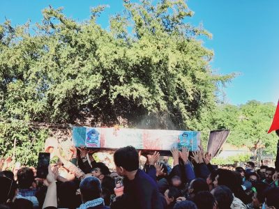 وداع با پیکر بسیجی شهید علی اصغر شهبازی در روستای دهبه قیروکارزین