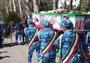 تشییع پیکر خلبان شهید سانحه هوایی تبریز در شیراز