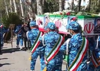 تشییع پیکر خلبان شهید سانحه هوایی تبریز در شیراز