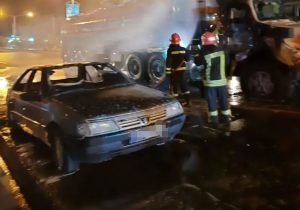 برخورد دو تانکر حامل سوخت در شیراز/تلاش آتش‌نشانان جلو فاجعه را گرفت