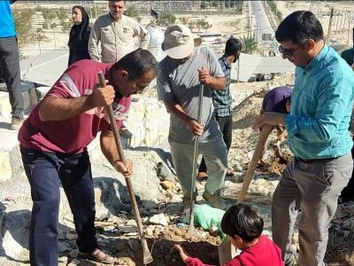 کاشت دو هزار اصله درخت در بوستان شهدای گمنام لامرد