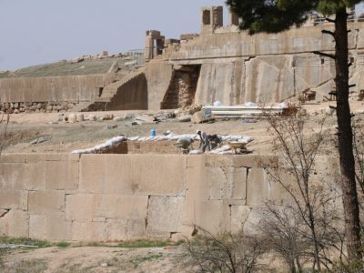 پاکسازی عوامل آسیب رسان به کتیبه داریوش