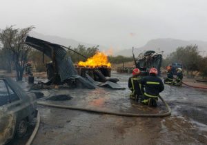 آتش سوزی در کارگاه غیر مجاز سوخت گیری گاز LPG