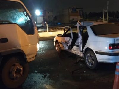 حادثه رانندگی در بلوار خلیج فارس شیراز با یک مصدوم