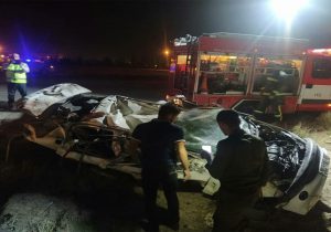واژگونی مرگبار پژو ۲۰۶ با دو فوتی