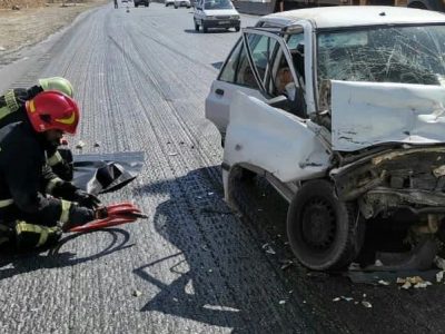 مرگ دلخراش راننده در سانحه تصادف خودروی سواری با تریلی