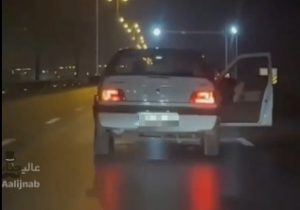 ببینید | تصاویری باورنکردنی از خوابیدن عجیب راننده پژو پشت فرمان در شیراز