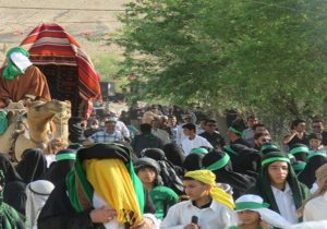 حرکت نمادین کاروان سیدالشهدا(ع)در بخش چاهورز لامرد