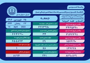بستری بودن 261 بیمار کرونایی در استان فارس