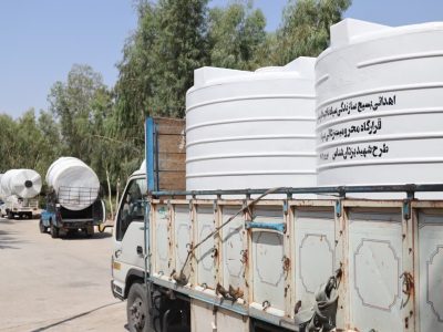 اهدای ۱۱ مخزن آب به ۸ روستای محروم لارستان