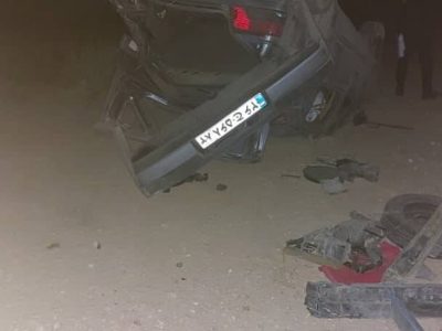 واژگونی پژو در زرین دشت با یک فوتی