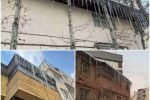 قندیل های از یخ که سقوطش می تواند خطر آفرین باشد