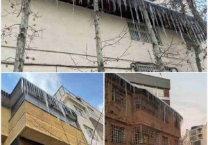 قندیل های از یخ که سقوطش می تواند خطر آفرین باشد