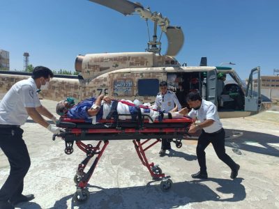 اورژانس هوایی آباده جان مصدوم حادثه تصادف را نجات داد