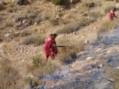 مهار آتش‌سوزی در ارتفاعات صدرا