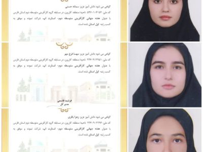 موفقیت دانش آموزان کازرونی در مسابقات کارآفرینی فارس