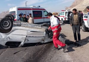 واژگونی خودرو در جاده پاسارگاد