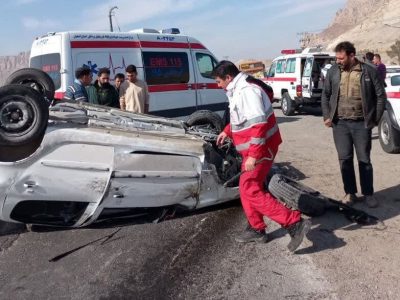 واژگونی خودرو در جاده پاسارگاد